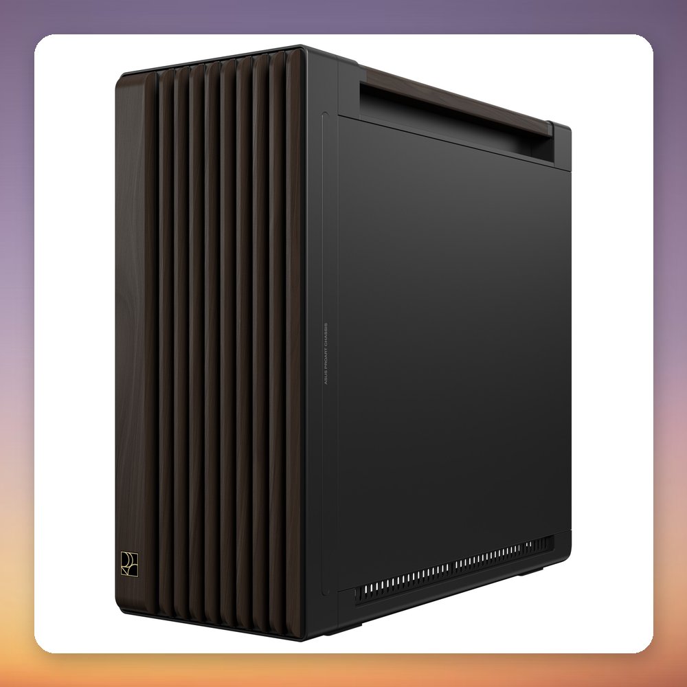 Asus ProArt PA602 Wood Edition Modern Black Big-Tower Case, Walnut Wood, E-ATX – image 3