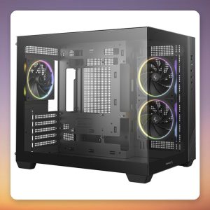 Deepcool CG330 3F Micro-ATX Mini-Tower Case, Black, Panoramic Glass, 3 Fans