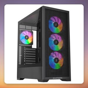 Silentware Core 100 ARGB ATX Mid-Tower Case, Black, Tempered Glass, 4x 120 mm ARGB Fans
