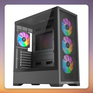 Silentware Core 100 ARGB ATX Mid-Tower Case, Black, Tempered Glass, 4x 120 mm ARGB Fans