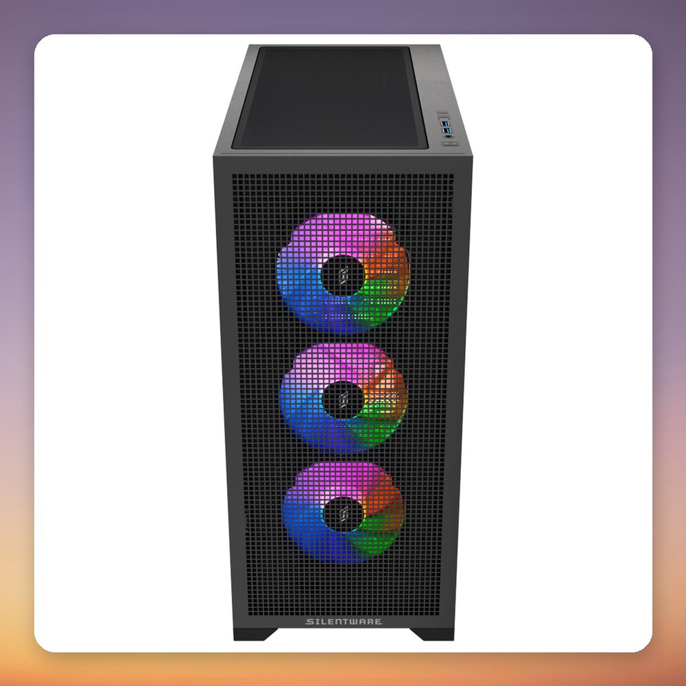Silentware Core 100 ARGB ATX Mid-Tower Case, Black, Tempered Glass, 4x 120 mm ARGB Fans – image 5