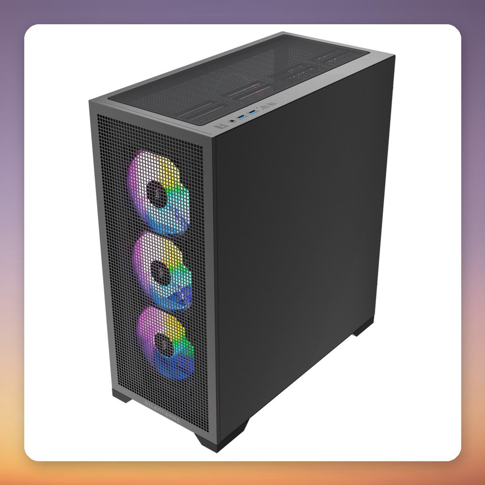 Silentware Core 100 ARGB ATX Mid-Tower Case, Black, Tempered Glass, 4x 120 mm ARGB Fans – image 6