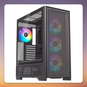 Silentware Air 2000 ARGB E-ATX Midi Tower Case, Black, 7 Fans Included