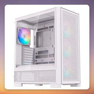 Silentware Air 2000 ARGB White E-ATX Mid Tower Case, 7 Fans Included