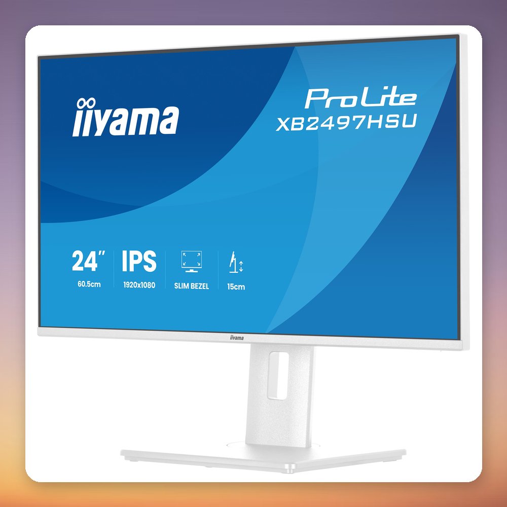 Iiyama ProLite XB2497HSU-W1 23.8" Full HD IPS 120 Hz Monitor, White, USB Hub – image 3