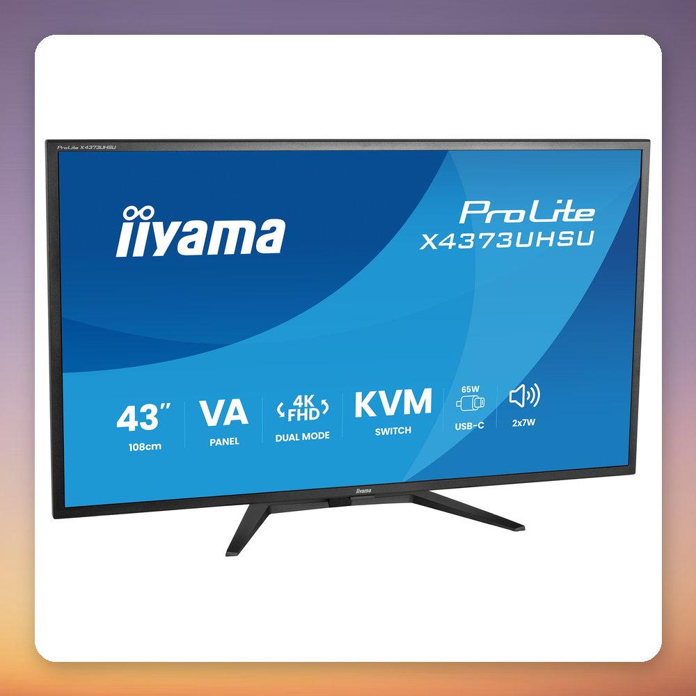 Iiyama ProLite X4373UHSU-B2 42.5" 4K VA Monitor, USB-C 95W PD, KVM, Dual Mode – image 4