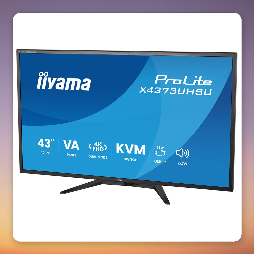 Iiyama ProLite X4373UHSU-B2 42.5" 4K VA Monitor, USB-C 95W PD, KVM, Dual Mode – image 5