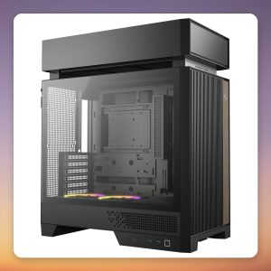 Deepcool CL660 ATX Mid-Tower Case, Black/Wood, Tempered Glass, 2x ARGB Fans