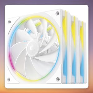 Deepcool FL12R SE 3-in-1 120 mm Reverse Blade ARGB PWM Case Fans, White, 3-Pack