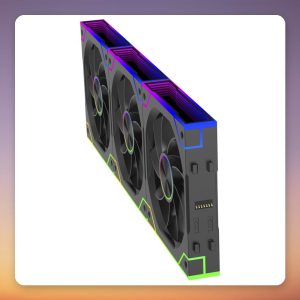 Xilence XPF360R.ARGB 120 mm PWM ARGB Reverse Blade Fan, Black, 3-Pack