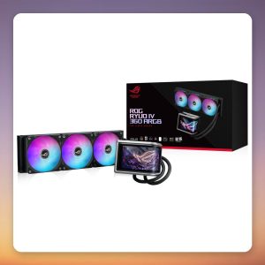 Asus ROG Ryuo IV 360 ARGB 360 mm AIO Liquid Cooler, Black, 6.67″ AMOLED Display