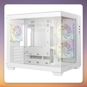 DeepCool CG330 3F WH Mini-Tower µATX Case, White, Panoramic Glass
