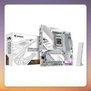 GigaByte X870M AORUS ELITE WIFI7 ICE AM5 mATX Motherboard, White, Wi-Fi 7