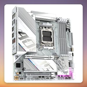 GigaByte X870M AORUS ELITE WIFI7 ICE AM5 mATX Motherboard, White, Wi-Fi 7