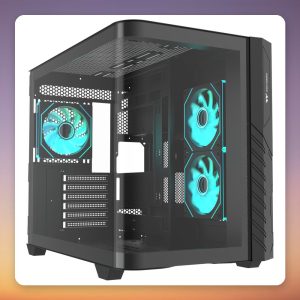 Thermaltake Vision 330 CR ARGB SE Black Mid-Tower ATX Case with Curved Glass Front
