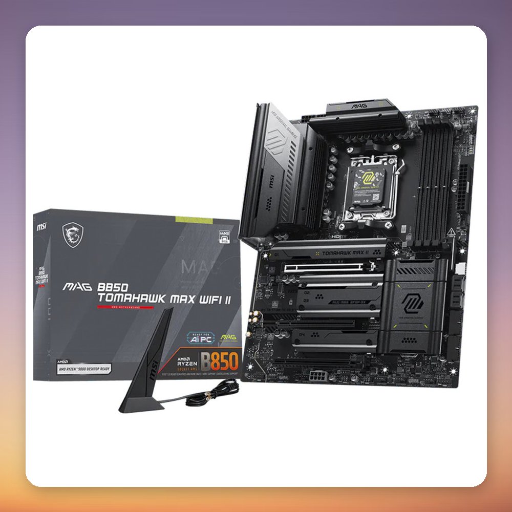 MSI MAG B850 TOMAHAWK MAX WIFI II AM5 ATX Motherboard, DDR5, Wi-Fi 7, 5G LAN