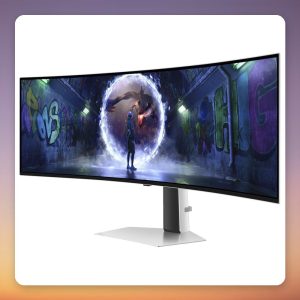 Samsung Odyssey OLED G9 S49DG934SU 49″ DQHD QD-OLED Curved Gaming Monitor, 240Hz, Silver