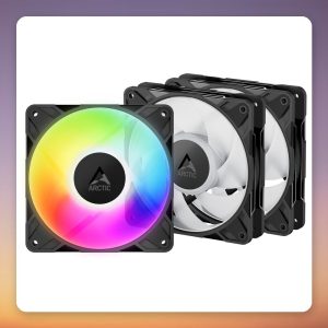 Arctic P12 Pro A-RGB LN 120 mm PWM Case Fan, Black, 3-Pack