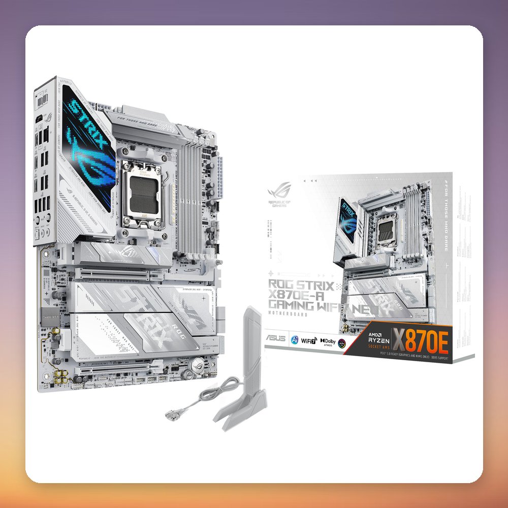 Asus ROG Strix X870E-A Gaming WiFi7 NEO AM5 ATX Motherboard, White, DDR5, Wi-Fi 7