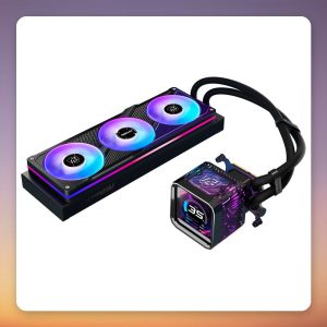 ASRock Phantom Gaming 360 LCD 360 mm AIO Liquid Cooler, Black, 3.4″ LCD Display