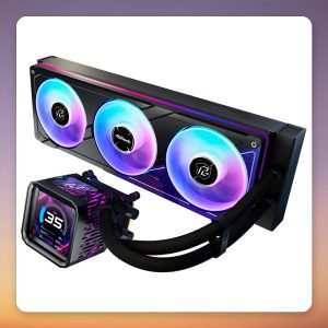 ASRock Phantom Gaming 360 LCD 360 mm AIO Liquid Cooler, Black, 3.4″ LCD Display
