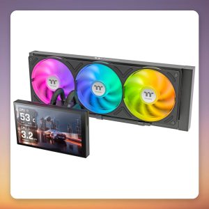 Thermaltake ST360 Ultra 360 mm AIO Liquid Cooler with 7" IPS LCD, ARGB, Black