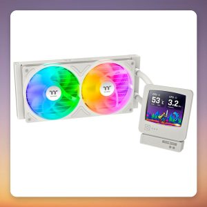 Thermaltake Retro 240 Ultra ARGB 240 mm AIO Liquid Cooler with 3.7" LCD, Beige