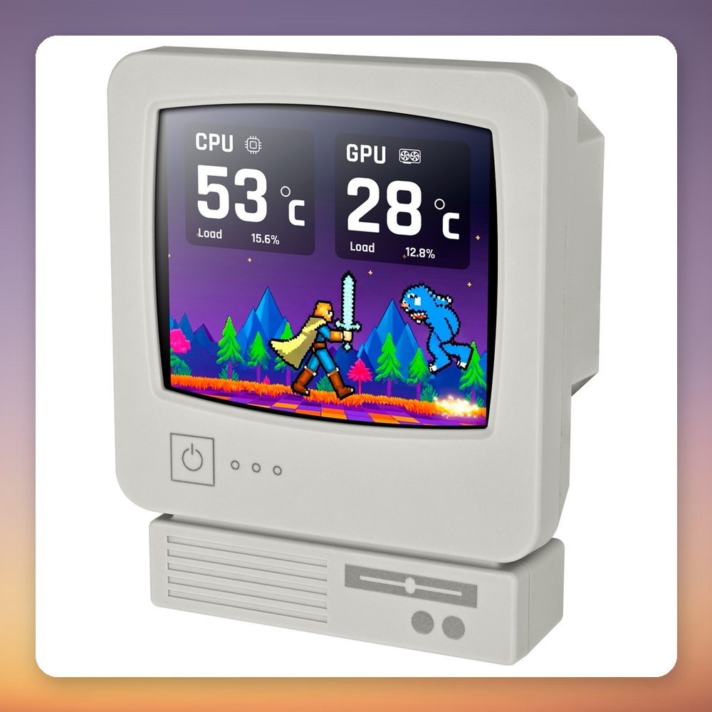 Thermaltake Retro 240 Ultra ARGB 240 mm AIO Liquid Cooler with 3.7" LCD, Beige – image 3