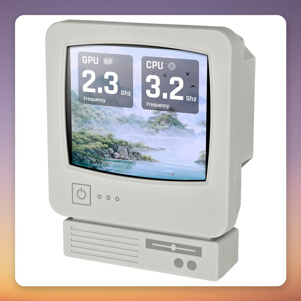 Thermaltake Retro 240 Ultra ARGB 240 mm AIO Liquid Cooler with 3.7" LCD, Beige – image 6
