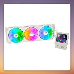 Thermaltake Retro 360 Ultra ARGB 360 mm AIO Liquid Cooler with 3.7" LCD, Beige