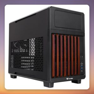 Thermaltake TR200 WS Black Micro-ATX Case, Mesh Front, Wood Accents