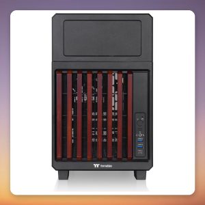 Thermaltake TR200 WS Black Micro-ATX Case, Mesh Front, Wood Accents