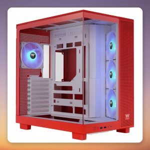 Thermaltake View 380 XL TG ARGB Mid-Tower Case, Flaming Orange, 4x ARGB Fans