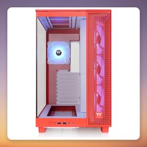 Thermaltake View 380 XL TG ARGB Mid-Tower Case, Flaming Orange, 4x ARGB Fans