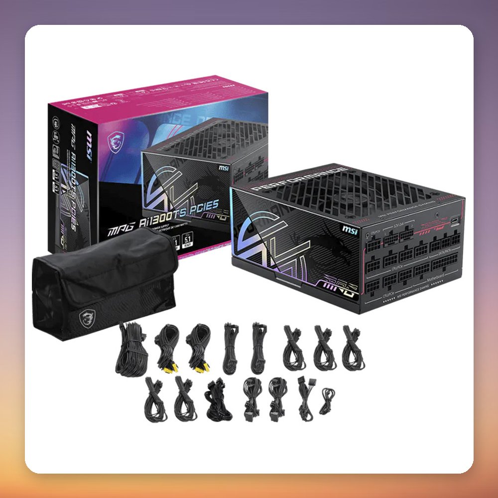 MSI MPG Ai1300TS PCIe 5.0 1300W 80 PLUS Titanium Fully Modular PSU – image 5