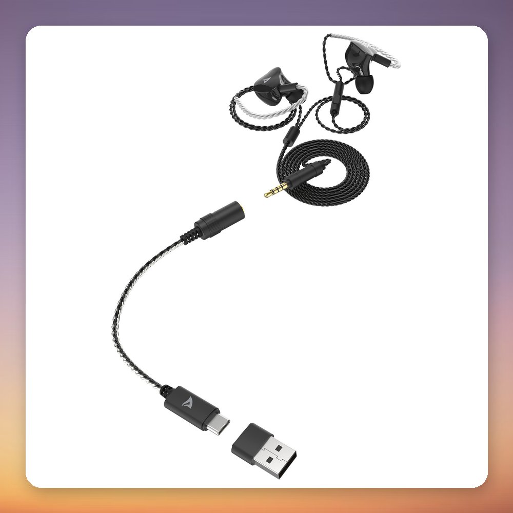 Sharkoon Stealthbite IEM In-Ear Headset, Hybrid 10 mm Drivers, Stealthbite DAC, Black – image 5