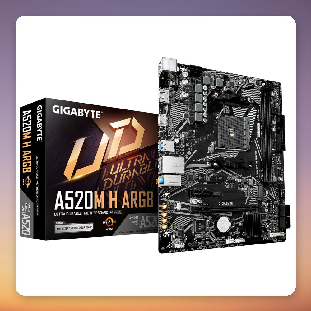 GigaByte A520M H ARGB Micro ATX Motherboard, AM4, AMD A520, DDR4
