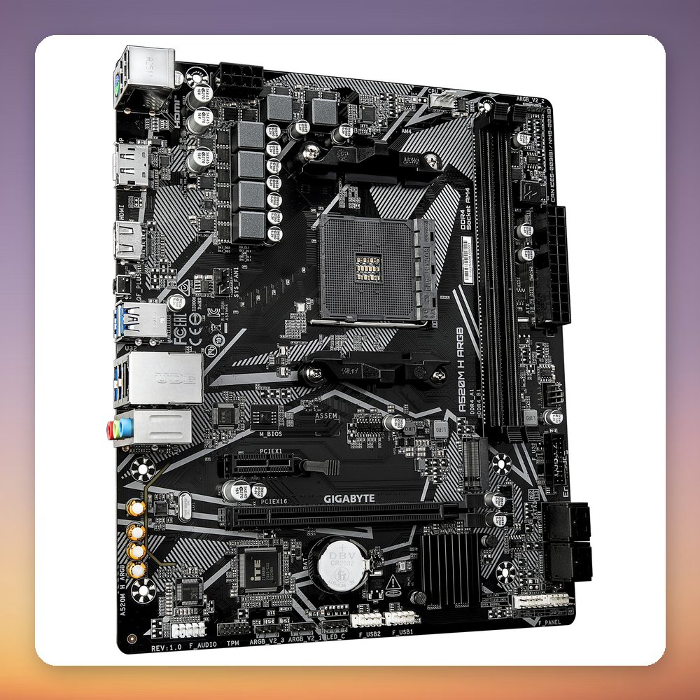 GigaByte A520M H ARGB Micro ATX Motherboard, AM4, AMD A520, DDR4 – image 2