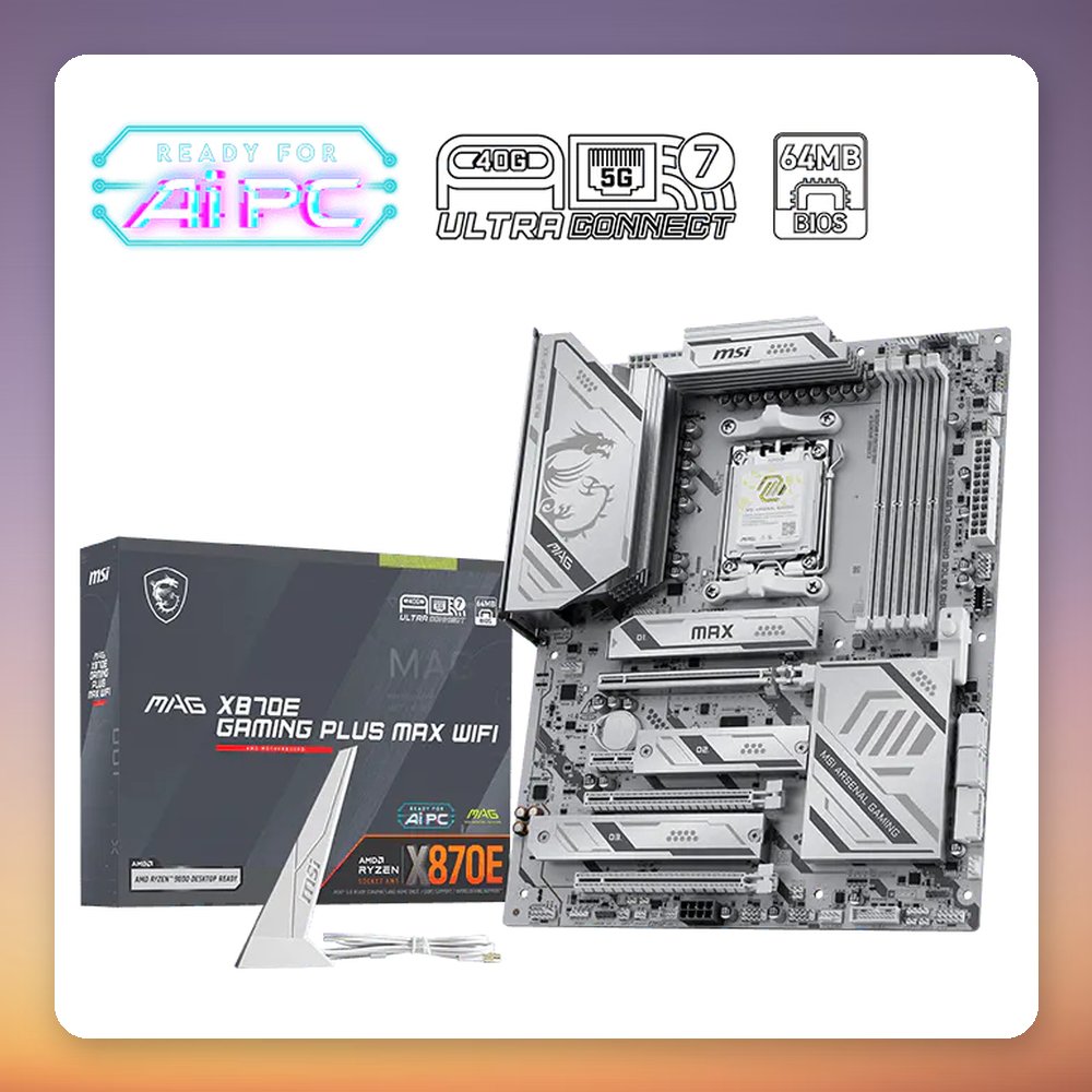 MSI MAG X870E Gaming Plus MAX WiFi AM5 ATX Motherboard, DDR5, Wi-Fi 7, 5G LAN – image 2