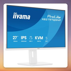 Iiyama ProLite XB2797QSNP-W1 27″ QHD IPS Monitor, USB-C 96W Dock, KVM, White