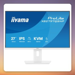 Iiyama ProLite XB2797QSNP-W1 27″ QHD IPS Monitor, USB-C 96W Dock, KVM, White