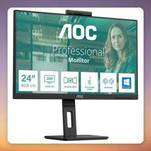 AOC 24P3CW 23.8" Full HD IPS Monitor, 100 Hz, USB-C 65W, Webcam