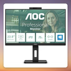 AOC 24P3CW 23.8″ Full HD IPS Monitor, 100 Hz, USB-C 65W, Webcam