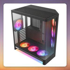 NZXT H6 RGB+ (2026) ATX Mid-Tower Case, All Black, Dual Tempered Glass, 3x RGB Fans