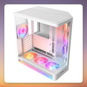 NZXT H6 RGB+ (2026) ATX Mid-Tower Case, All White, Dual Tempered Glass, 3x RGB Fans