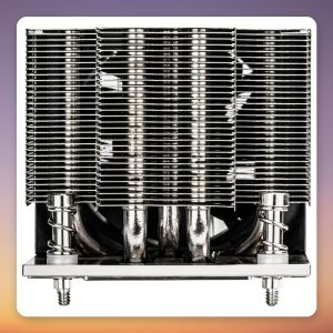 SilverStone XE02-AM5B 60 mm 2U SFF CPU Cooler for AM5/AM4, 5 Heatpipes