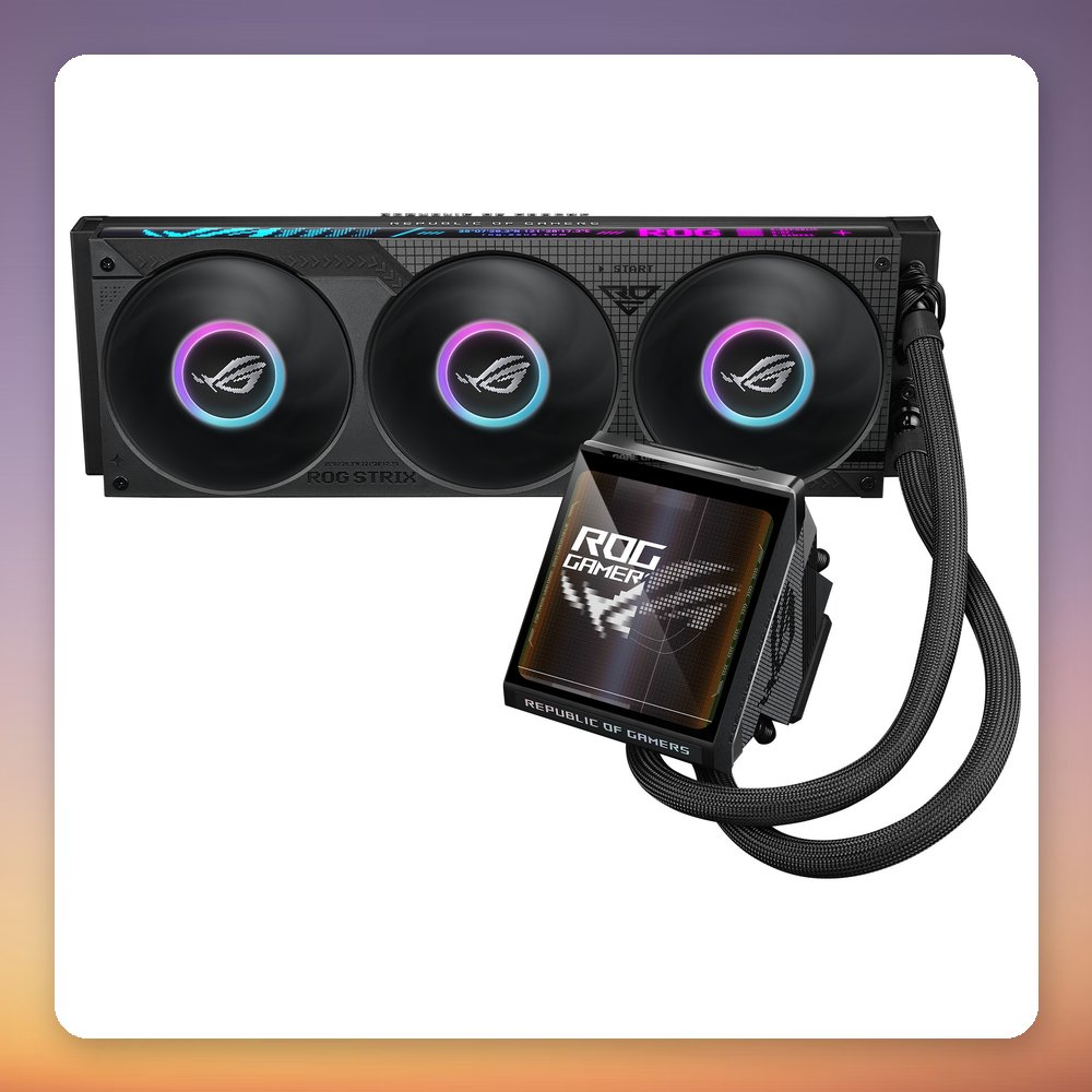 Asus ROG Strix LC IV 360 ARGB LCD 360 mm AIO Liquid CPU Cooler, Black – image 2
