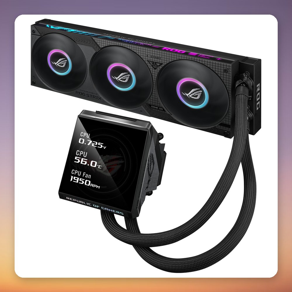 Asus ROG Strix LC IV 360 ARGB LCD 360 mm AIO Liquid CPU Cooler, Black – image 3