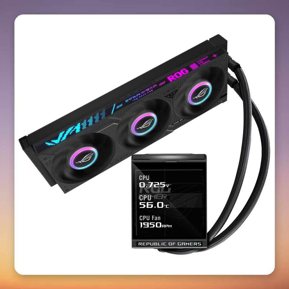 Asus ROG Strix LC IV 360 ARGB LCD 360 mm AIO Liquid CPU Cooler, Black – image 4