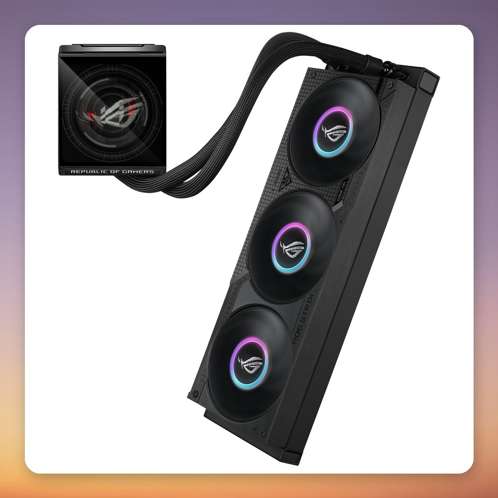Asus ROG Strix LC IV 360 ARGB LCD 360 mm AIO Liquid CPU Cooler, Black – image 5
